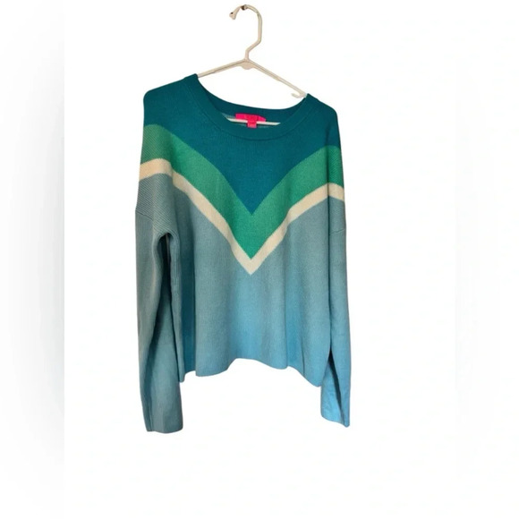 Lilly Pulitzer Rivka Sweater - Ravello Blue Chevron StripeSize XL - Picture 6 of 15